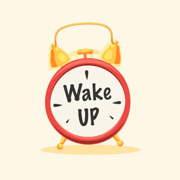 Vector illustration of Wake up sign