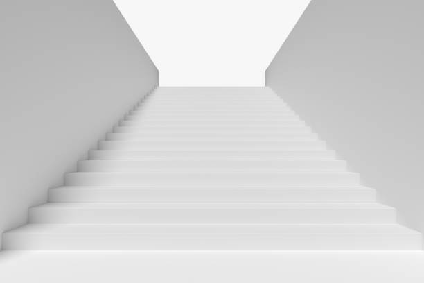 istock Long staircase in underground passage upward with small shadow 852067892