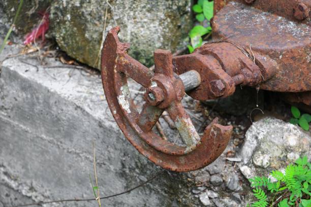 maine water steel old pipe plumbing  dilapidated close up with rusty