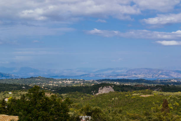 green mountains Corfu, Greece. horizontal shot landscape