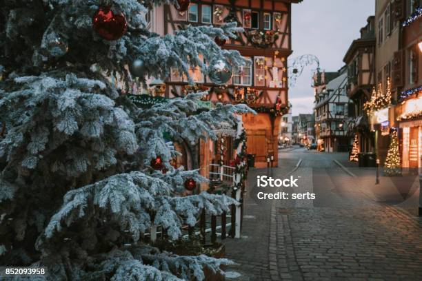 Christmas Time In Colmar Alsace France Stock Photo - Download Image Now - Christmas, Winter, Village