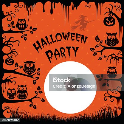 istock Halloween party invitation 852094182