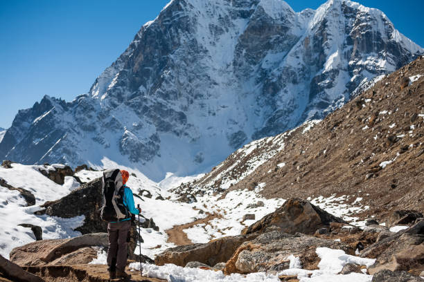 istock Trekker in Khumbu valley on a way to Everest Base camp 852098768
