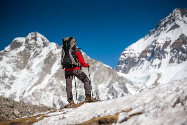 istock Trekker approaching PumoRi mountain in Khumbu valley on a way to Everest Base camp 852098812