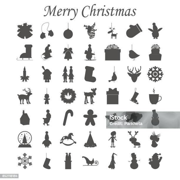 Christmas Set Stock Illustration - Download Image Now - Elf, Penguin, Angel