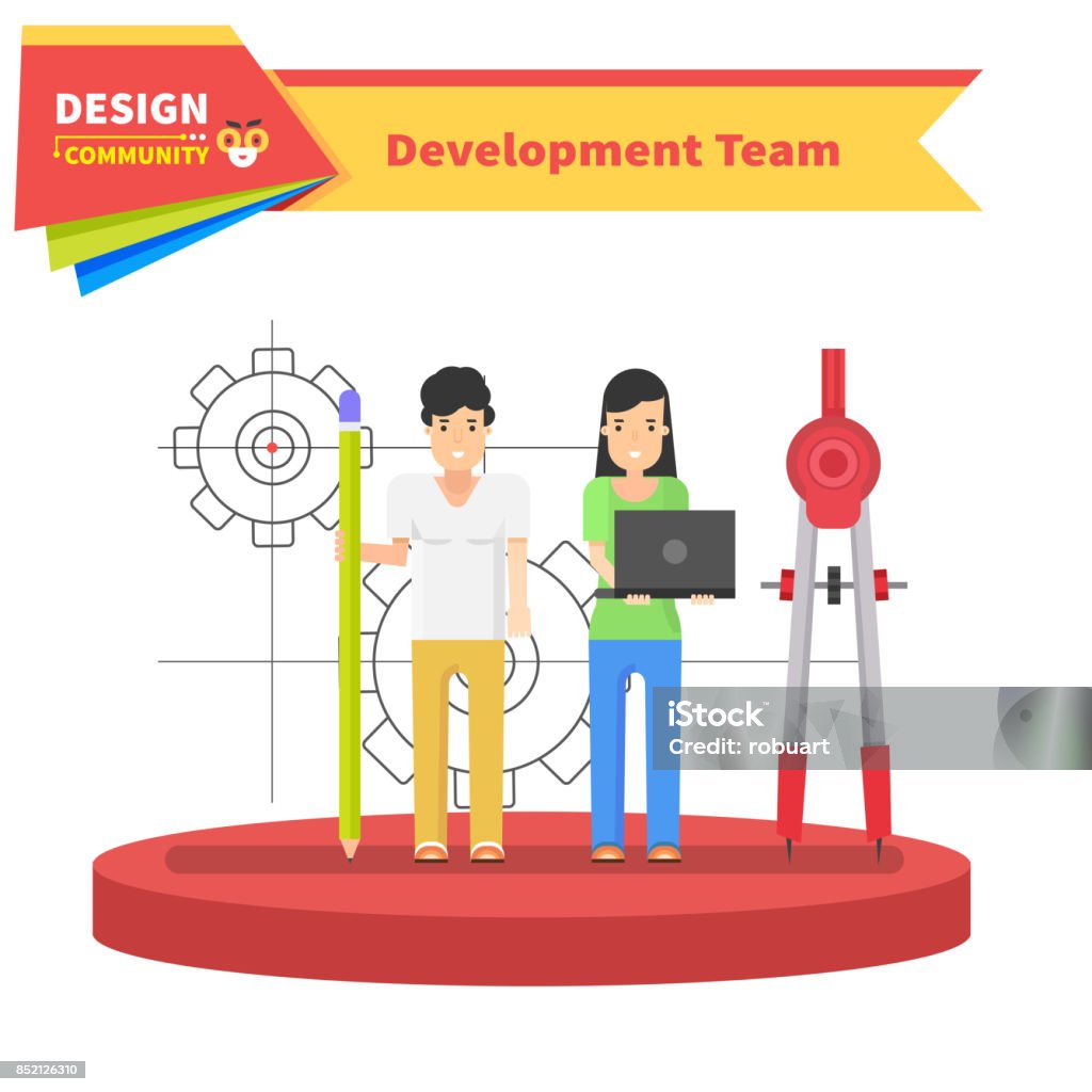 Development And Design Team Development Team People Design Flat Stock Illustration - Download Image ...