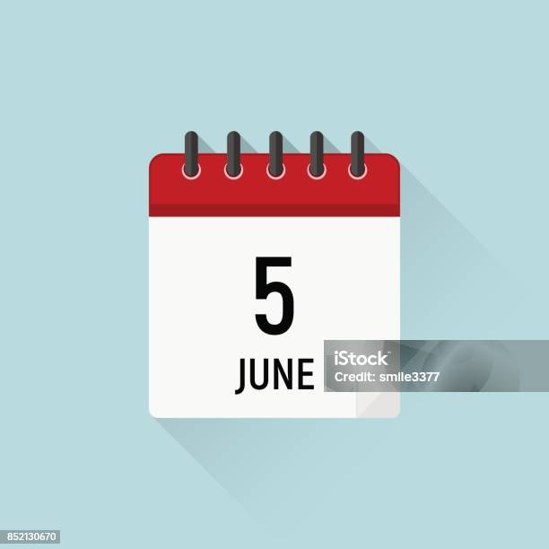 June 5 World Environment Day Calendar Icon Data Days Of Month Stock Illustration - Download Image Now