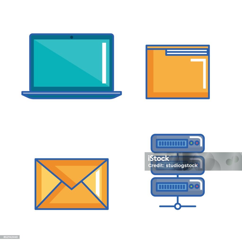 Data Center Server Interface Information Technology Stock Illustration ...