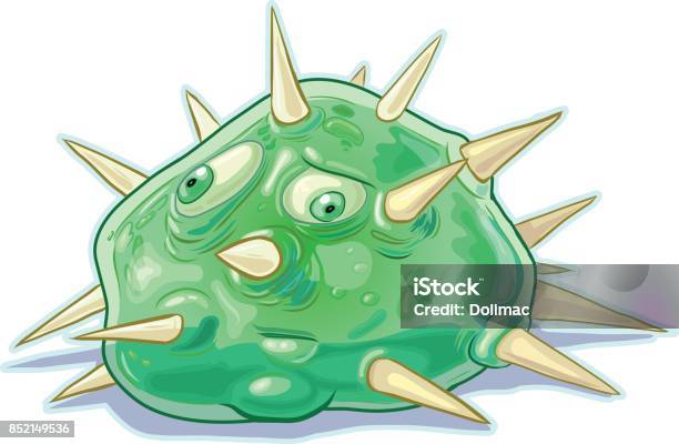 Vector Cartoon Slime Blob With Spikes Stock Illustration - Download Image Now - Alien, Animal, Anthropomorphic