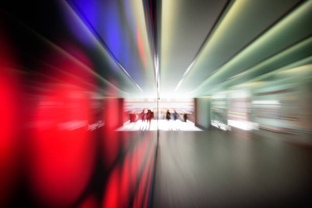 istock Zoom and motion blurred pedestrian in tunnel 852150688