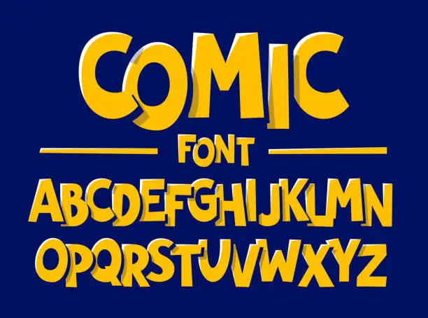 Vector illustration of Comics style font