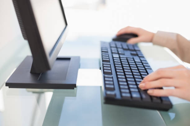 istock Close up on businesswoman typing on keyboard 852174782