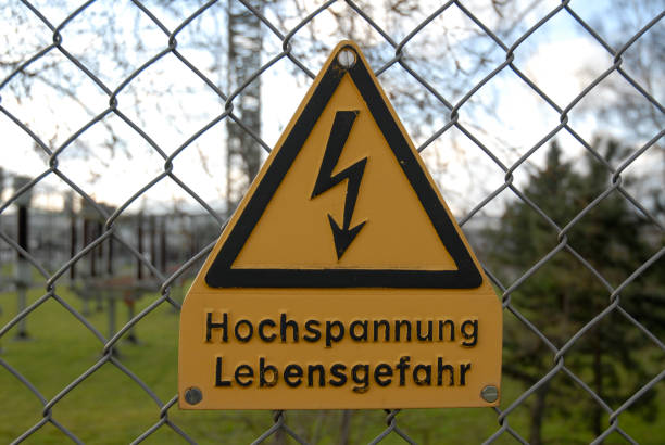 istock high voltage sign on a fence 852177772