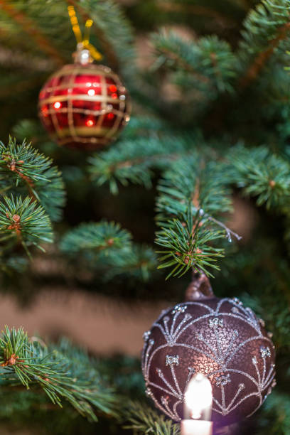 istock New Year baubles on the spruce tree 852192122