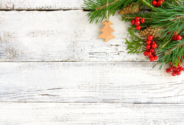 istock Christmas wooden background 852196100