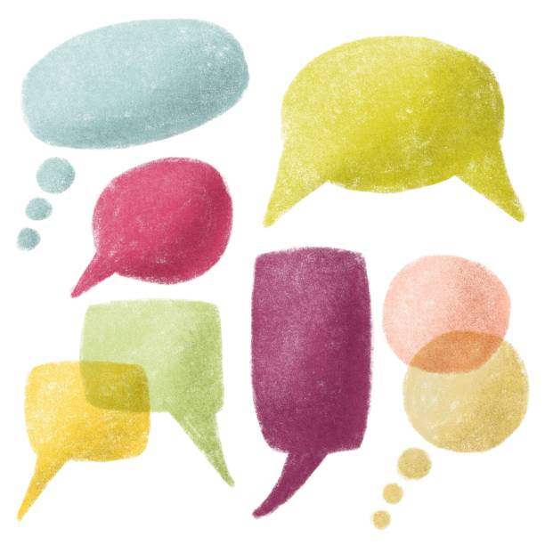 istock Collection of lovely colorful circle and oval speech bubbles 852199434