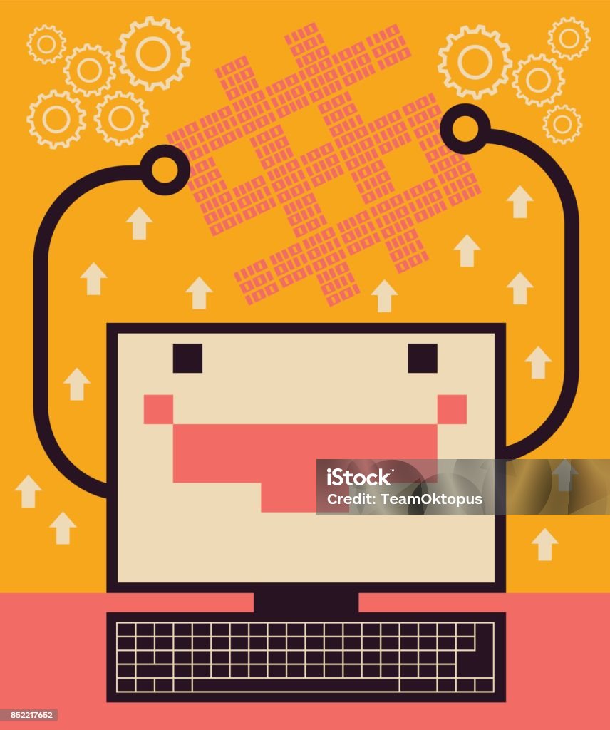 Good Luck Computer Code Happy Computer Gets Binary Code Money Symbol Stock Illustration ...
