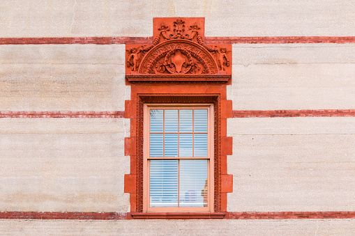 Windows on facade of Flagler College front view, Saint Augustine, USA
