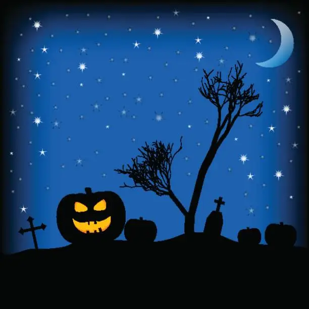 Vector illustration of Holiday poster for Halloween