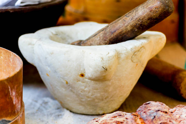 istock Close up of a marble mortar (Turin, Piedmont, Italy) 852228568