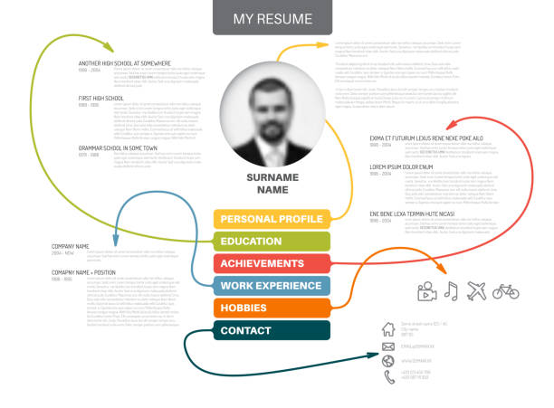 ベクトル元ミニマリスト cv/テンプレートを再開 - infographic resume skill business点のイラスト素材／クリップアート素材／マンガ素材／アイコン素材