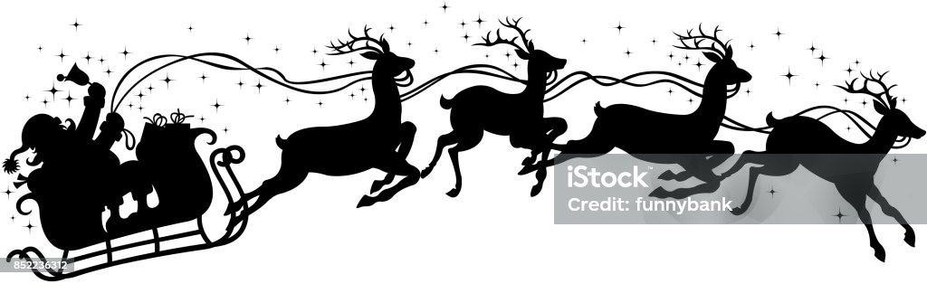 santa claus gift on sleigh drawing of vector Santa Claus gift on sleigh.This file was recorded with adobe illustrator cs4 transparent.EPS10 format. Santa Claus stock vector