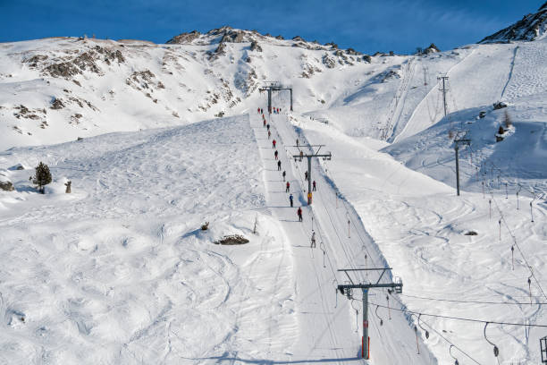 Rope tow in Swiss Alps
