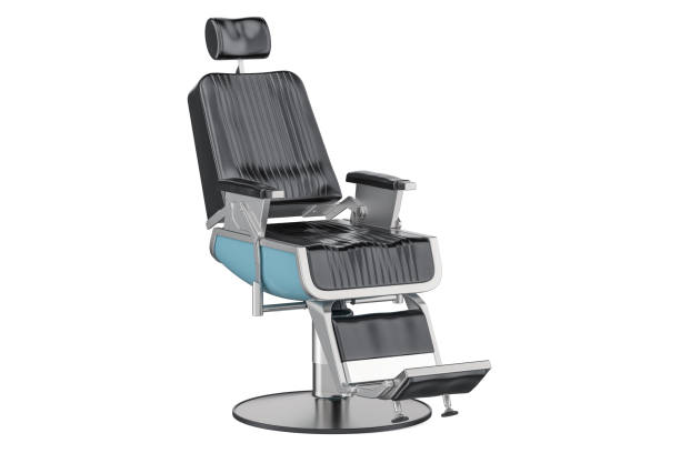 istock Black Barber Chair, 3D rendering isolated on white background 852275374