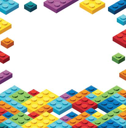 Border template with colorful blocks illustration