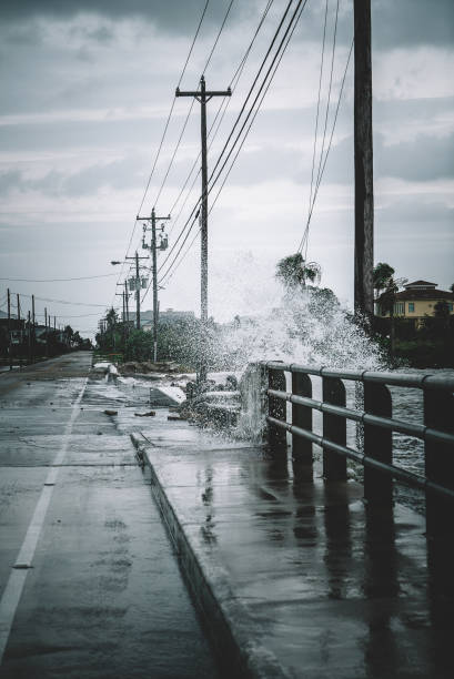 istock Water crashing over bridge during Hurricane 852285298