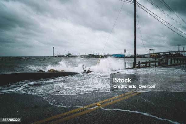 Water Crashing Over Bridge During Hurricane Stock Photo - Download Image Now - Hurricane - Storm, Flood, Climate Change