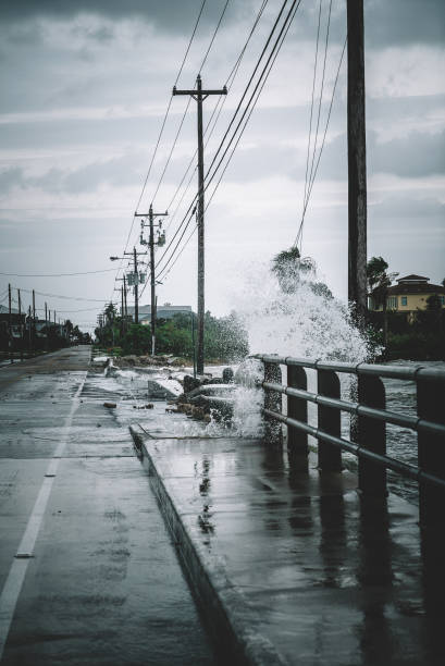 istock Water crashing over bridge during Hurricane 852285332
