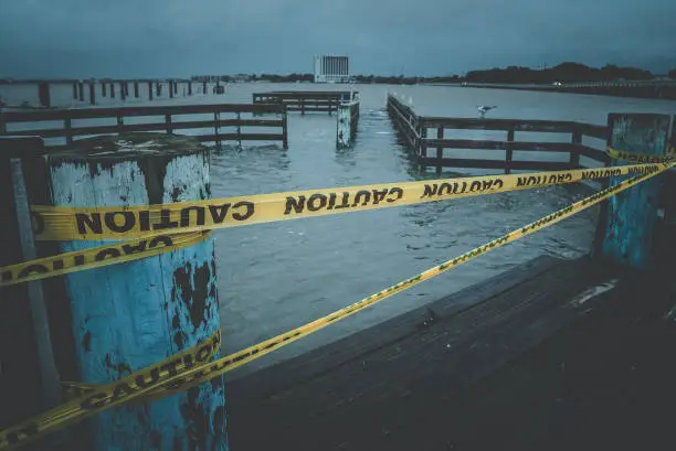 Photo of Flooded street of Houston Texas