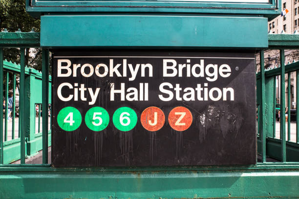 nyc subway station - suspension railway imagens e fotografias de stock