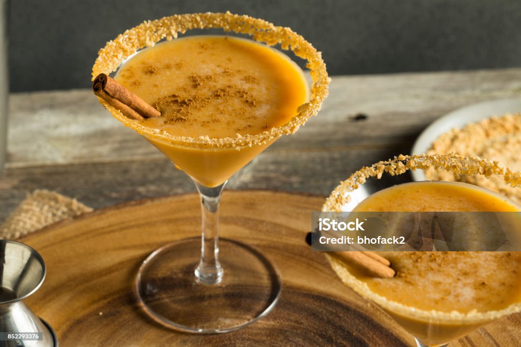 Sweet Homemade Pumpkin Vodka Martini Sweet Homemade Pumpkin Vodka Martini with Cinnamon Pumpkin Stock Photo