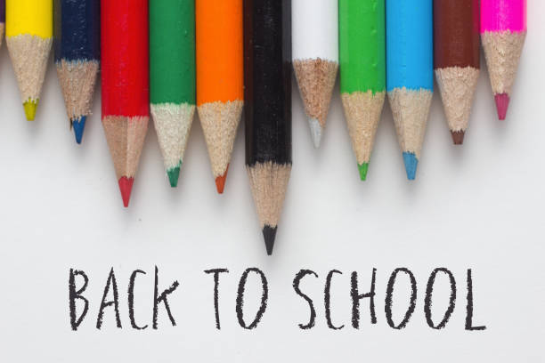 istock BACK TO SCHOOL text on white background  with group of multicolored pencils 852293852