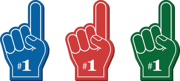 istock Number 1 fan. Colorful foam fingers, vector illustration 852299688