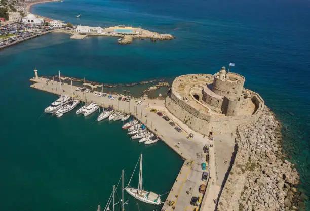 Fort of St. Nicholas in Rhodes. Aerial view