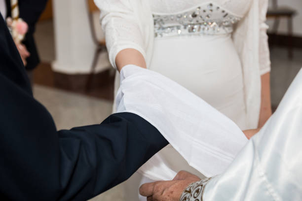 Shot of a young couple during their wedding ceremony