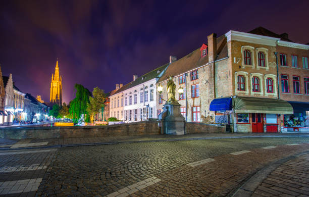 istock Night view over Brugge, Belgium 852326716