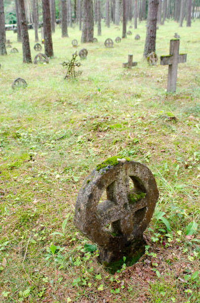 istock old stone wheel crosses in Vormsi graveyard in Estonia. 852370574