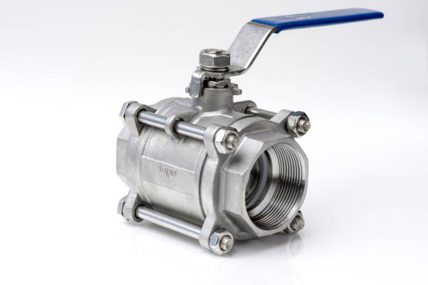 Stainless ball valve. stainless ball valve isolated on white background gasket stock pictures, royalty-free photos & images