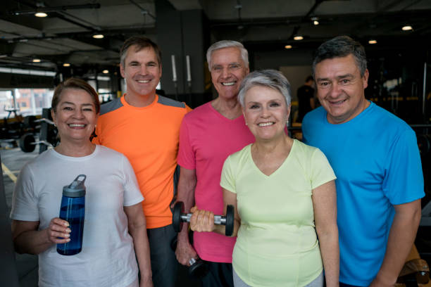 istock Happy group of active adults at the gym 852401418