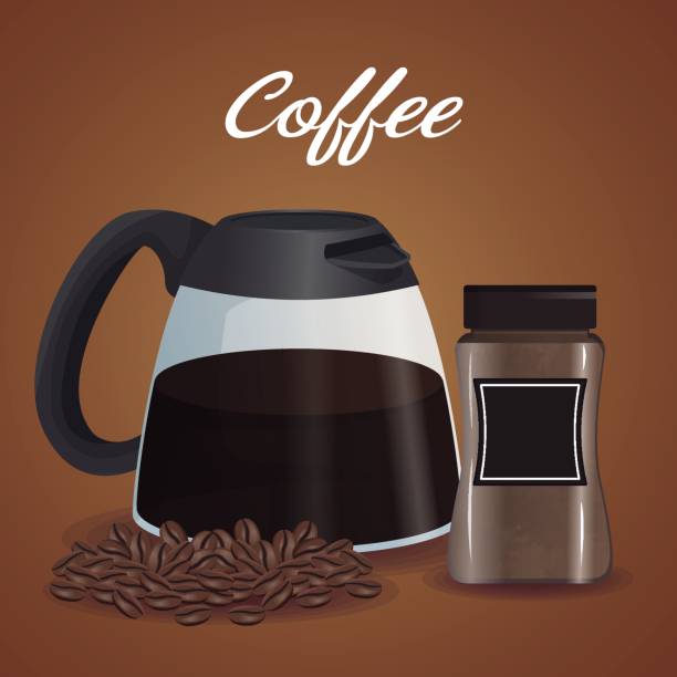 istock color poster glass jar of coffee with handle and beans with container with lid 852404380