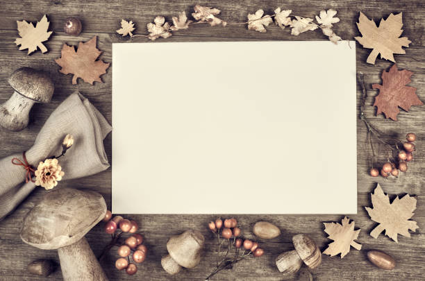 istock Seasonal mockup of blackboard for Fall, text space 852415940