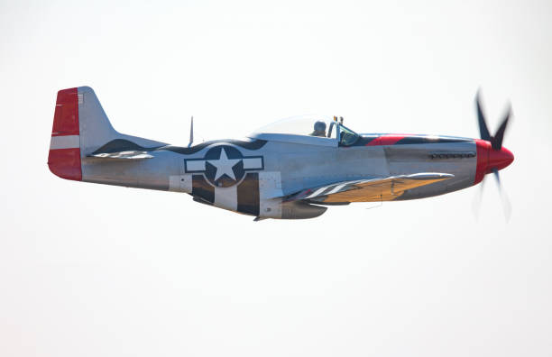 Close side view of a P5-1D Mustang (WWII American fighter plane) Close side view of a P5-1D Mustang (WWII American fighter plane) p 51 mustang stock pictures, royalty-free photos & images