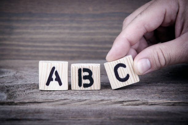 istock abc. Wooden letters on the office desk, informative and communication background 852422176