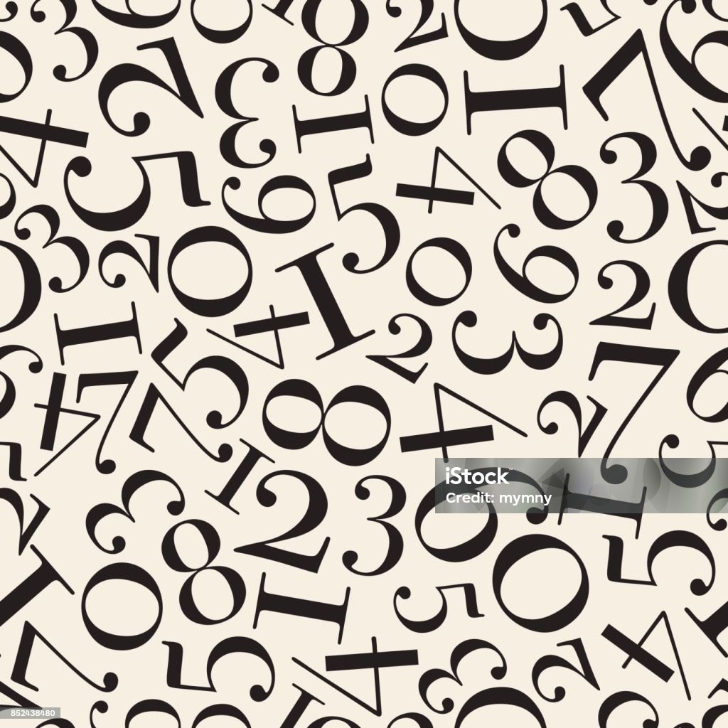 Patterns Backgrounds Number Rectangle Seamless Monochrome Number Pattern Background Stock Illustration ...