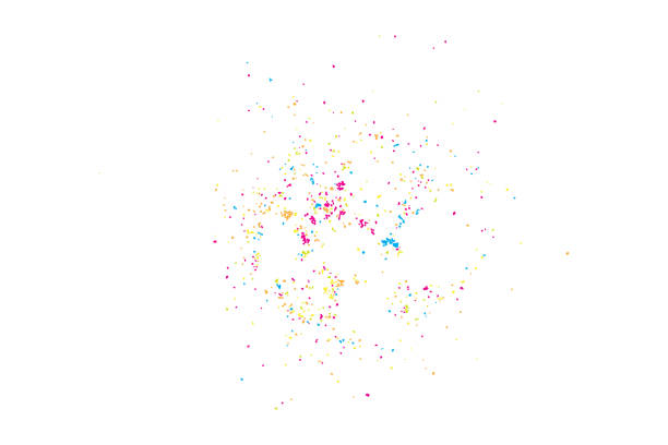 istock Colorful confetti isolated on white background. Abstract white background with many splattered paint. Ink drops. Vector. 852439100