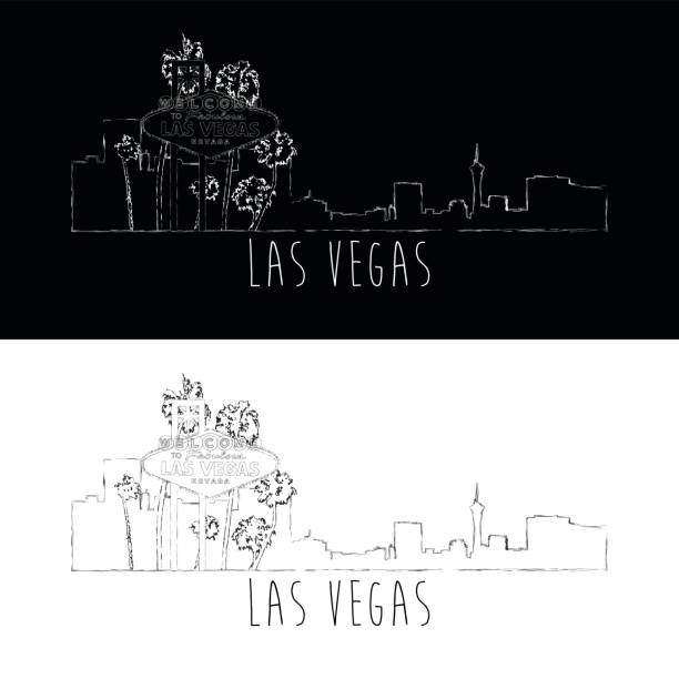 ilustraciones, imágenes clip art, dibujos animados e iconos de stock de las vegas  - vegas sign illustrations